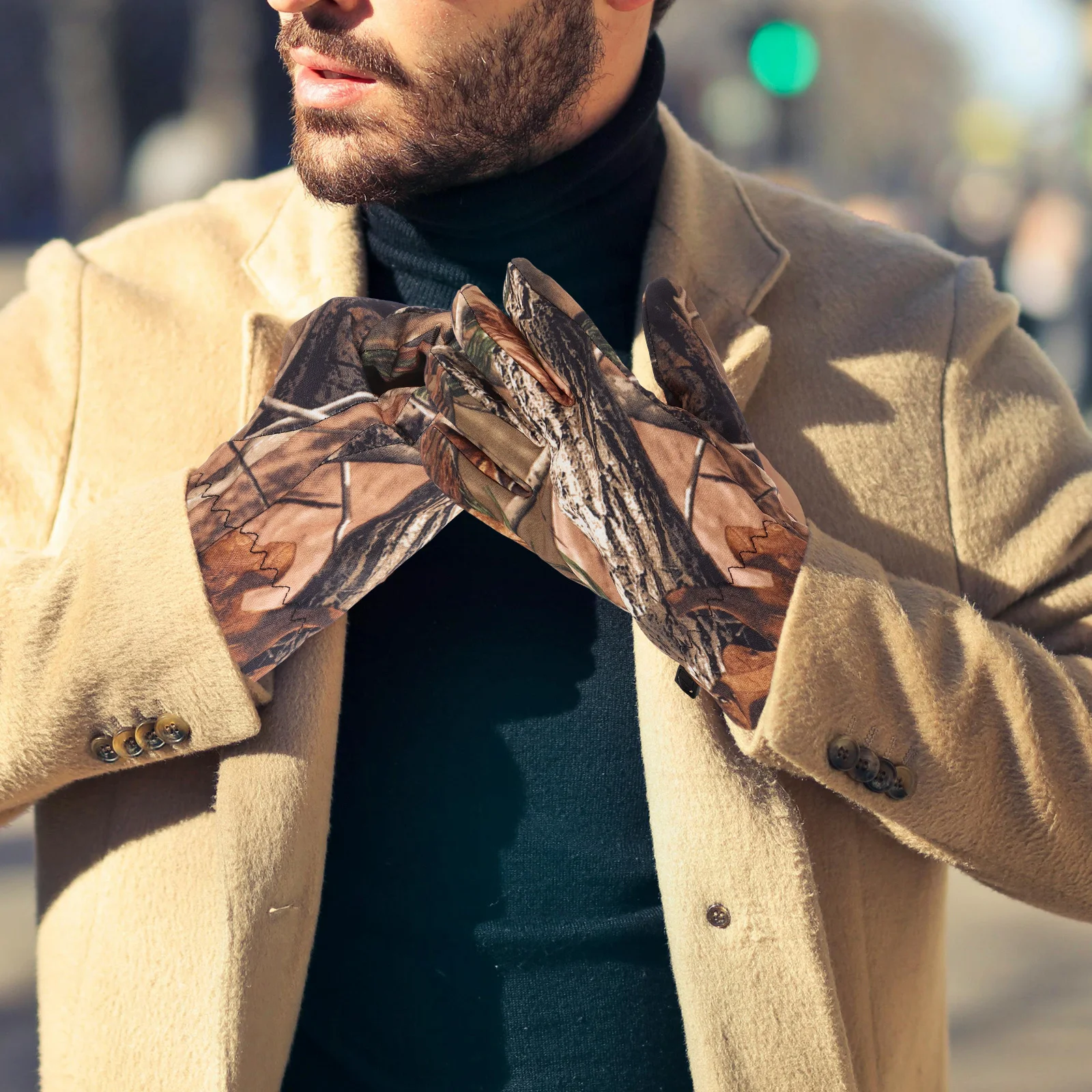 

1pcs 1 Pair Waterproof Hunting Gloves For Men Warm Fleece Lined Outdoor Sports Gear Ski Snowboard Cycling Fishing Winter Running