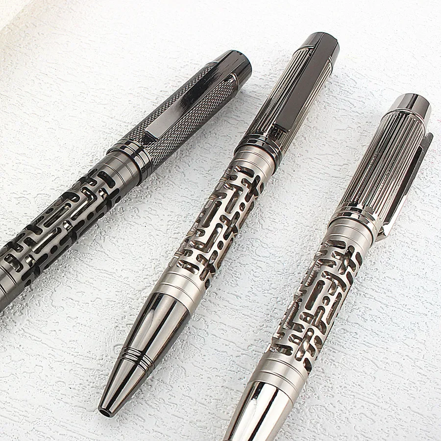 Luxury Twist Metal Ballpoint Pen, Stripes Ballpoint Pens Retractable Rotate Metal Rollerball Pens