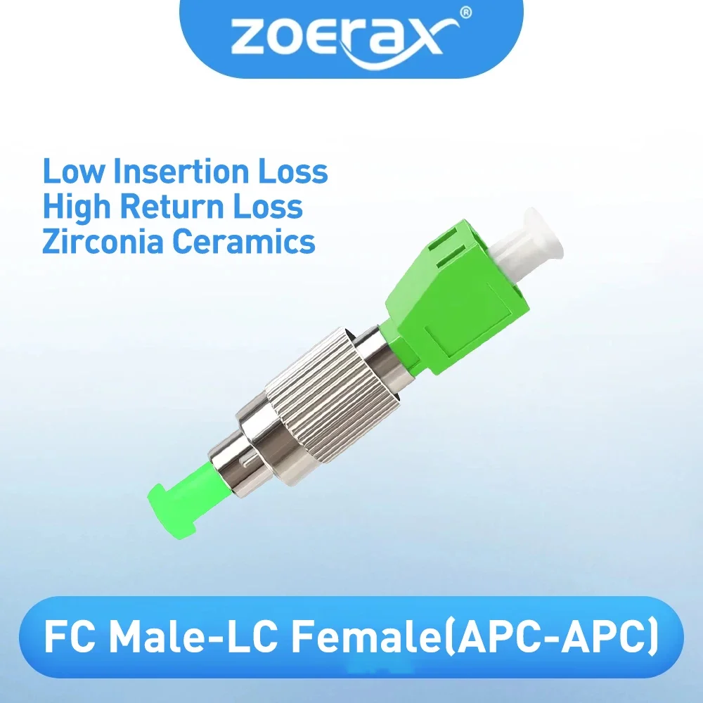 

ZoeRax FC/APC Male to LC/APC Female Adapter Simplex Hybrid Optical Fiber Connector for Visual Fault Optical Locator Jumpers