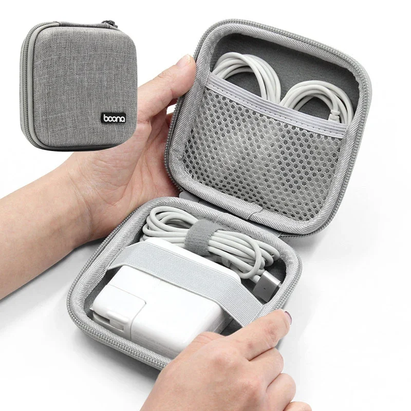 Mini carcasa dura portátil para dispositivos digitales, bolsa de almacenamiento para auriculares Bluetooth, cargador MAC, Cable de datos, caja organizadora de disco U