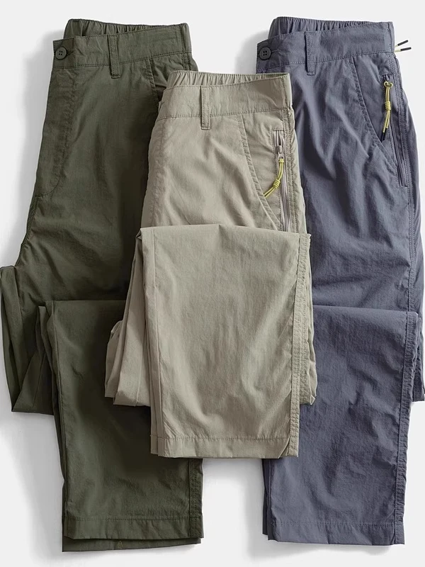 

Loose Straight Leg Casual Pants Men's Lightweight Qui Dry Summer Workwear Trousers Comfortable Breathable Casual Faion