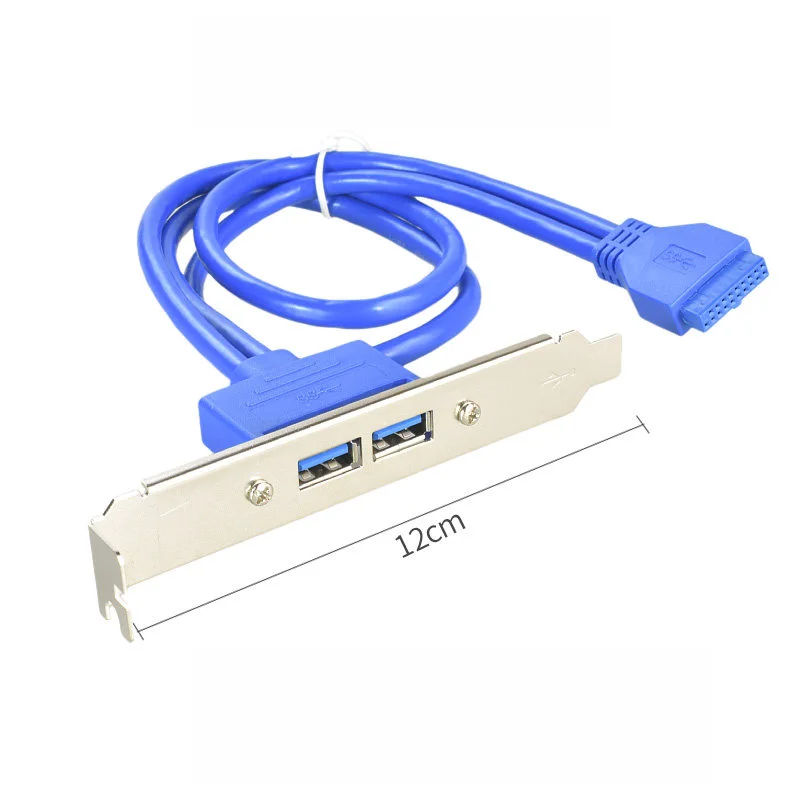 50cm Motherboard 20Pin Female to Dual Port USB 3.0 Female With Screw Hole Half Height/Full Height Chassis Panel Extension Cable
