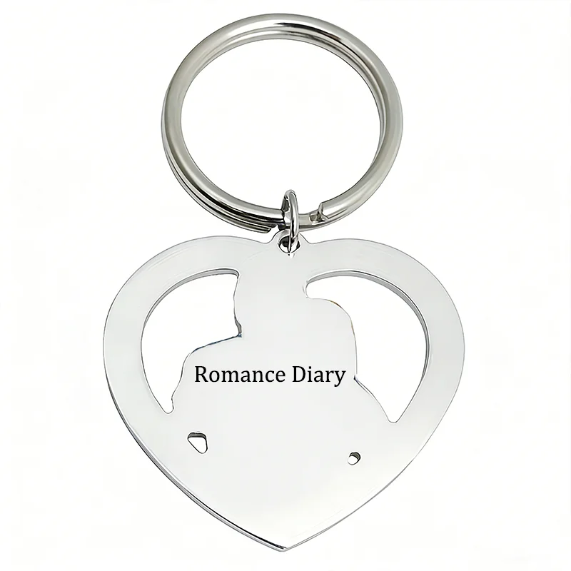 Double-Sided Engraving Is Possible, Customized Photo Portrait Heart-Shaped Stainless Steel Keychain, a Warm and Personalized Keepsake, Suitable for Daily Key Storage and as a Portable Accessory. It Can Be Used as an Exclusive Gift for Birthdays, Anniversaries, Holidays, Couples, and Families