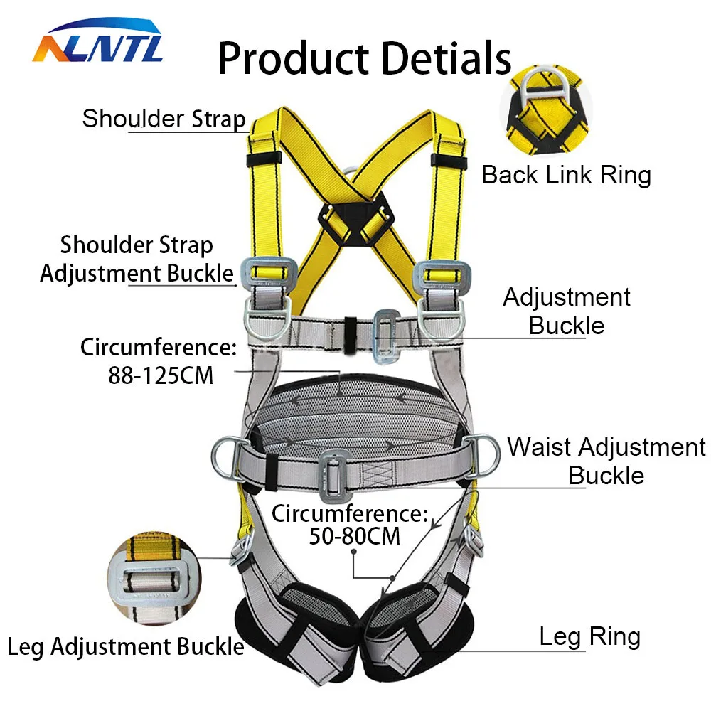 High-altitude Work Safety Belt Outdoor Rock Climbing Training Five-point Full Body Harness Protective Construction Safety Rope