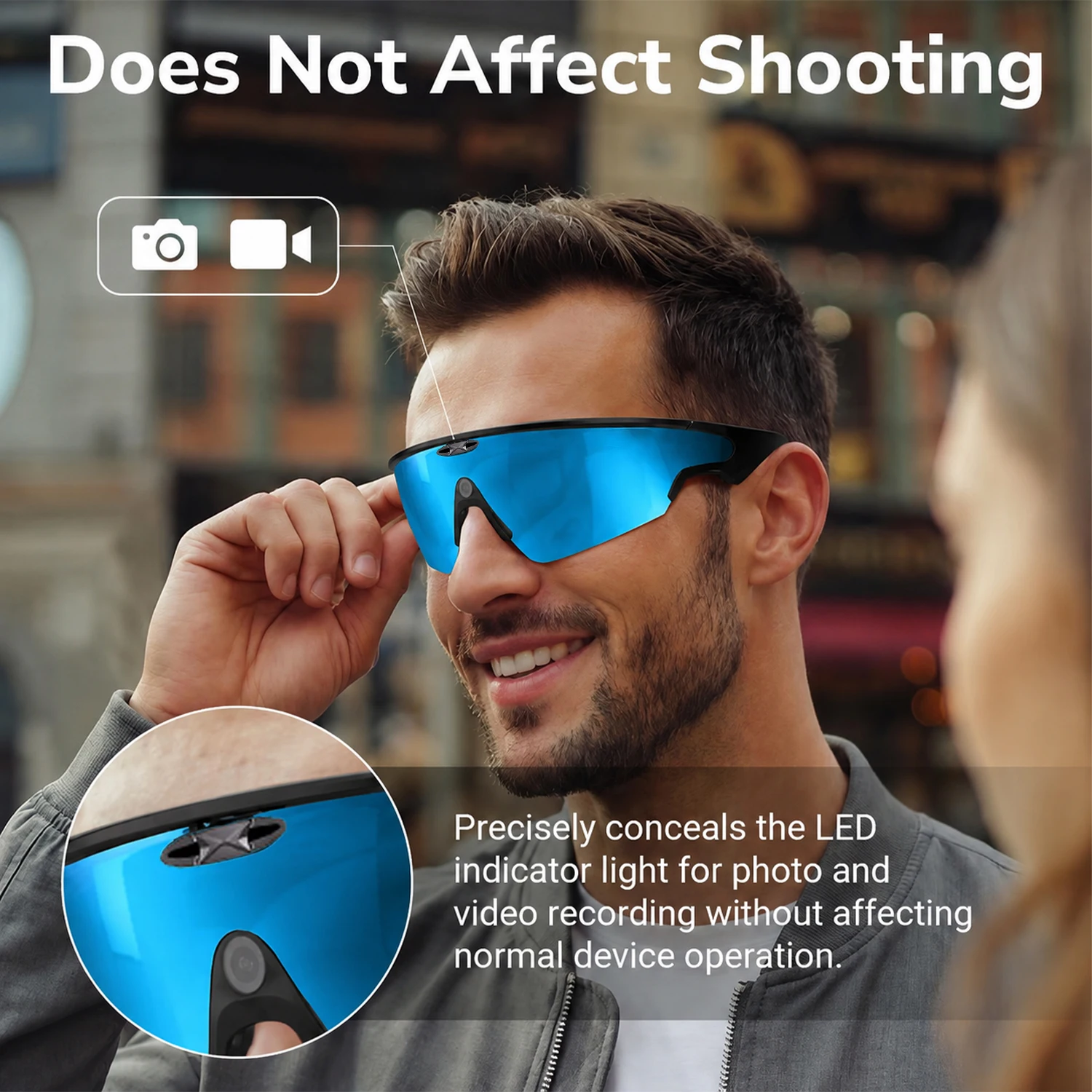 Lichtblockierende Abdeckungen für Oakley Meta Vanguard AI Smart-Brillen, eingebettetes Design LED-Lichtblockierer Schutz-Zubehör – Detail 3