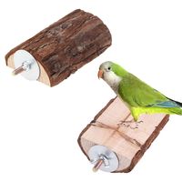 Pet Parrot Natural Wooden Bird Cage Perches Stand Platform Parakeet Budgie Rat Play Toy