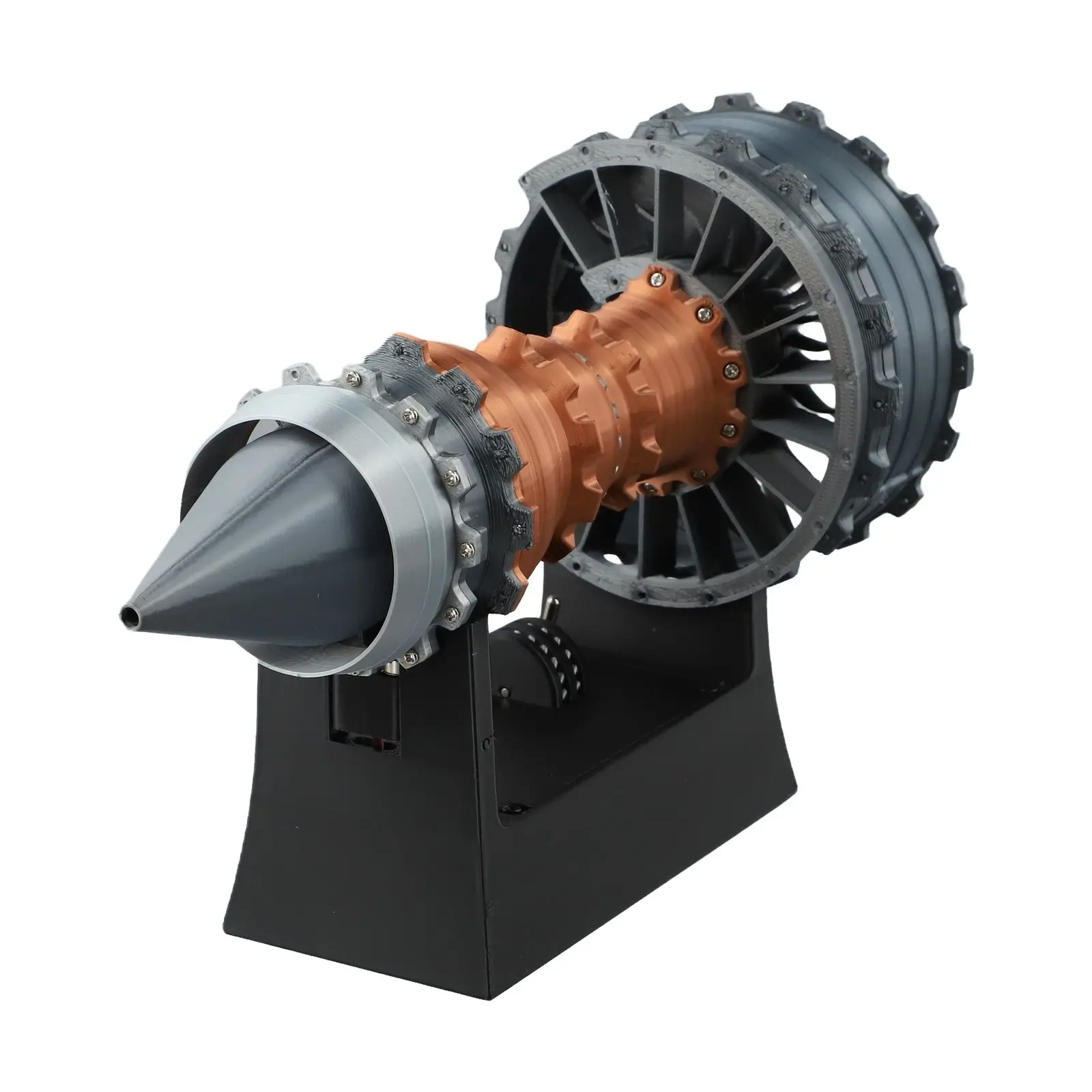 A380 Engine Model Silver Black Adjustable Speed Model Educational Model Toy Office Decoration Aviation Decoration