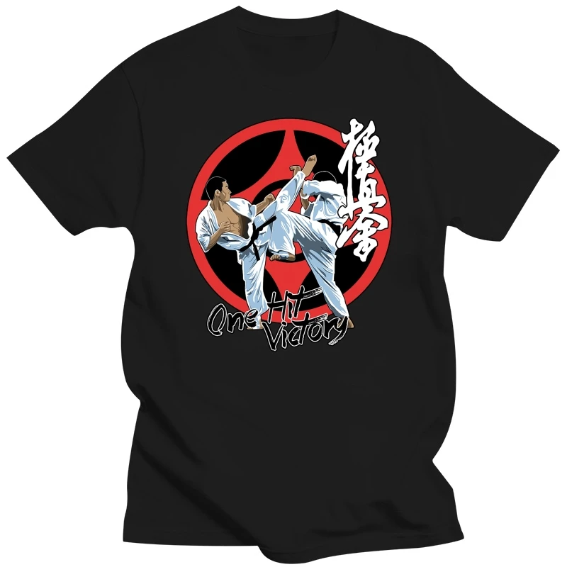 Kyokushinkai Kyokushin t-shirt Kai Kan Karate Tshirt One Hit Kill Mma Mix Martial Art Cotton T Shirt Men Teeshirt Euro Size