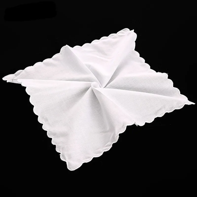 3 Stück 100 % Baumwolle, 30 x 30 cm, weiß, einfarbig, Spitzen-Taschentücher für Frauen, wiederverwendbar, Anzug-Taschentücher, Tee-Party-Gastgeschenke – Detail 5