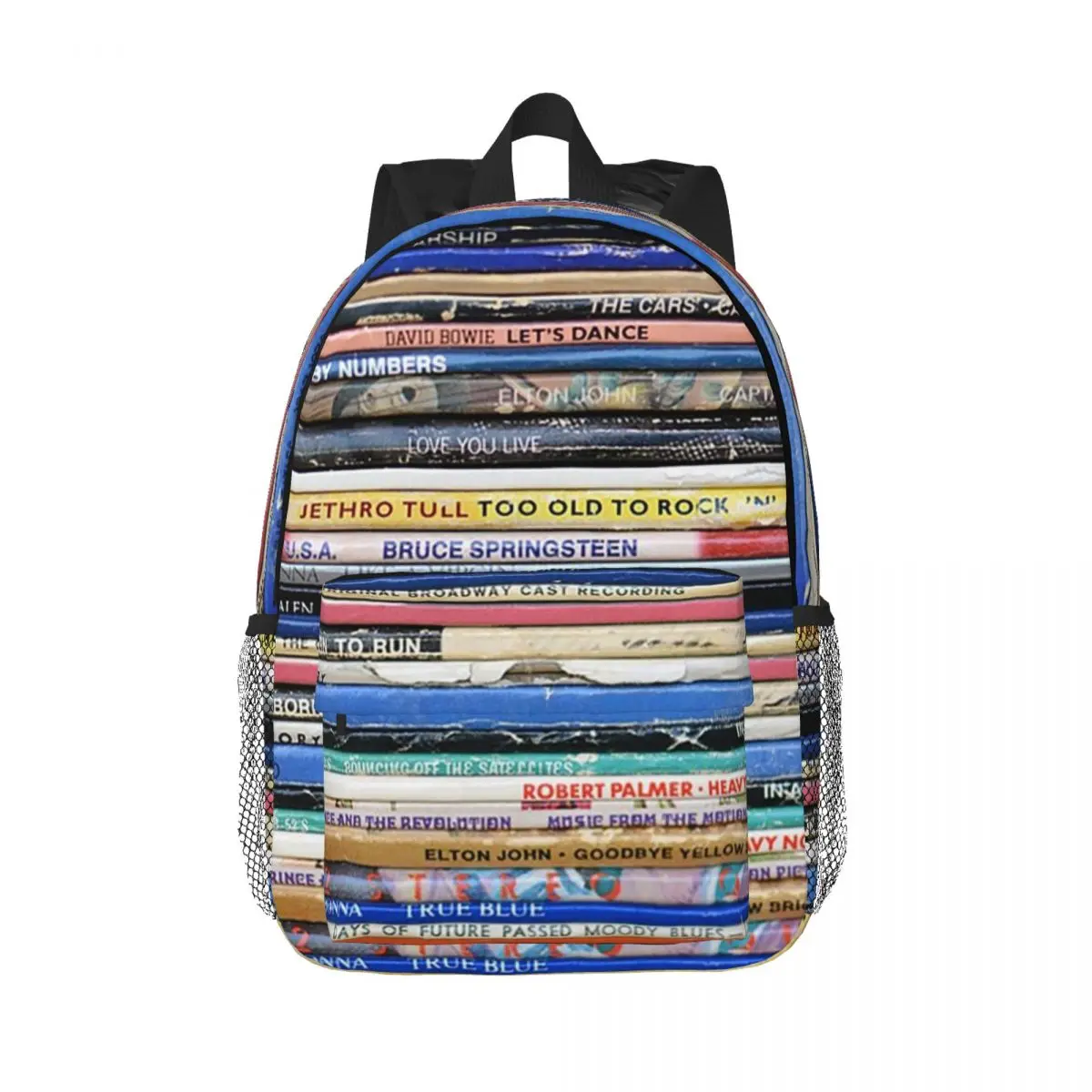 

Vintage Retro Record Album Spines Backpacks Teenager Bookbag Students School Bags Laptop Rucksack Shoulder Bag Large Capacity