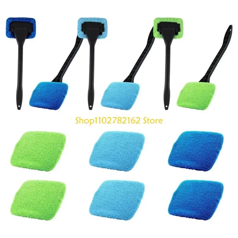 

547B 2PCs Multifunction Compact Automotive Windshield Cleaning Tool with Soft Brush