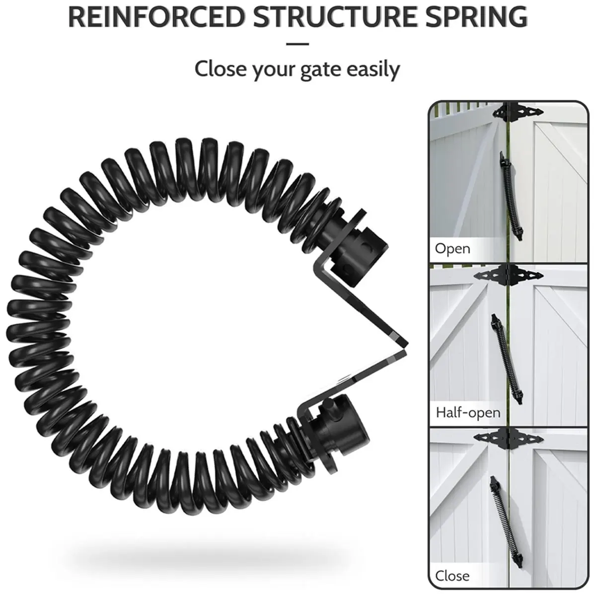 2 قطعة 14 بوصة الثقيلة بوابة الربيع الذاتي إغلاق الباب الربيع للخارجية ، قابل للتعديل بوابة أوتوماتيكية إغلاق