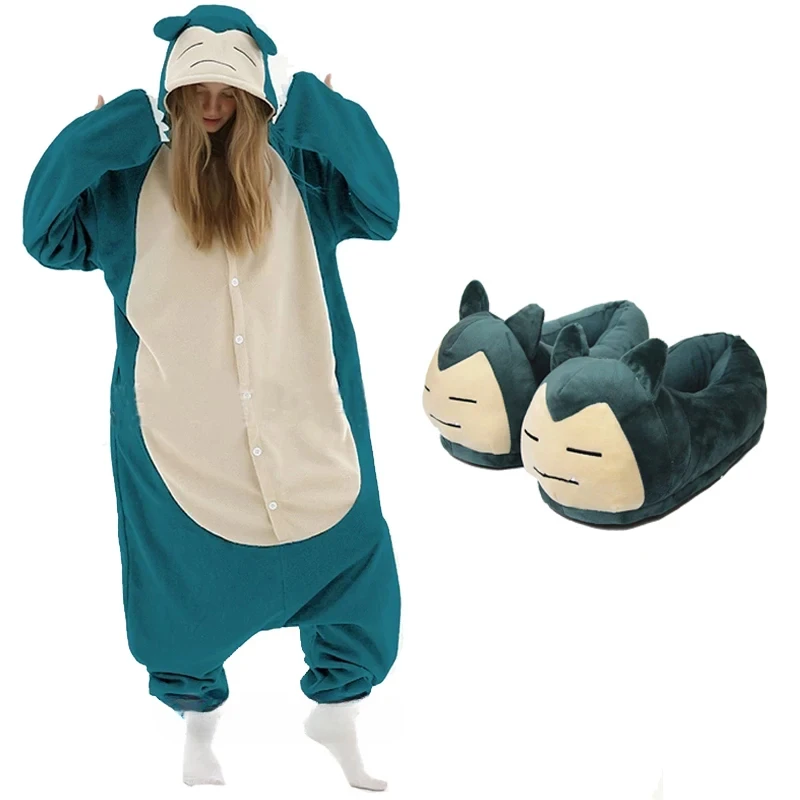 Animal Kigurumi Unicorn Snorlax Cartoon Suit Women Pajama Anime Onesies for Adult Men Onsie Boy Girls Home Wear Couple Set