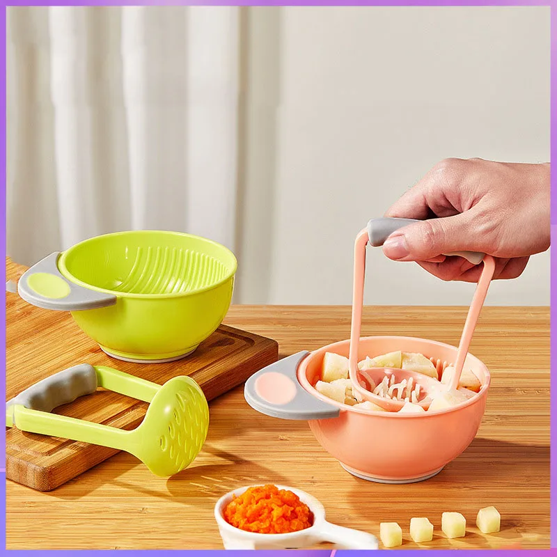 Child food grinder/Baby fruit potato manual puree/Food set tool Cooking grinding bowl set