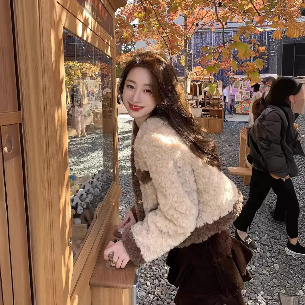 

Куртка из овечьей шерсти, женская верхняя одежда, бархатная, плюшевая, мягкая, шелковистая, бархатная, гладкая, гладкая, гладкая, блестящая, блестящая, полированная