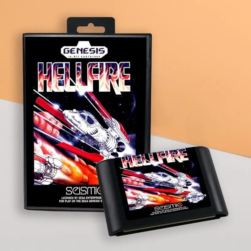 for Hellfire US cover 16bit retro game cartridge for Sega Genesis Megadrive video game consoles