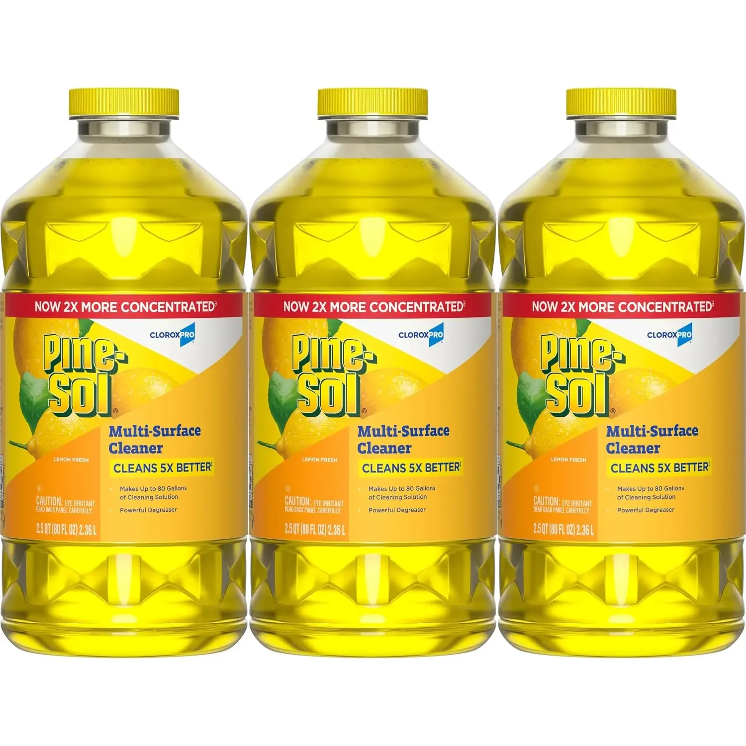 Lemon Fresh Multi-Surface Cleaner, 80 fl oz (Pack of 3) - Cuts Grease, Deodorizes