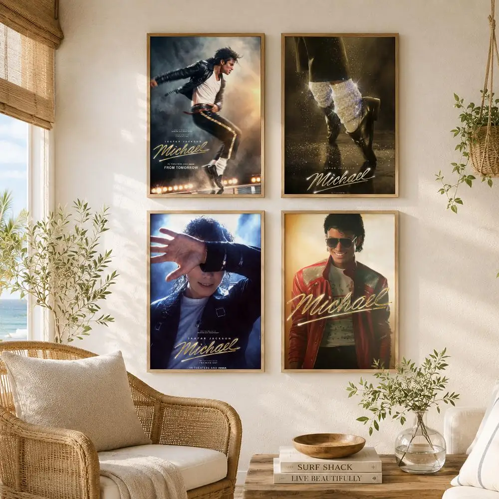 Singer M-Michael J-Jackson Painting Calligraphy High-Quality Canvas Wall Mural Crease-Free For Living Room Bedroom Interiors