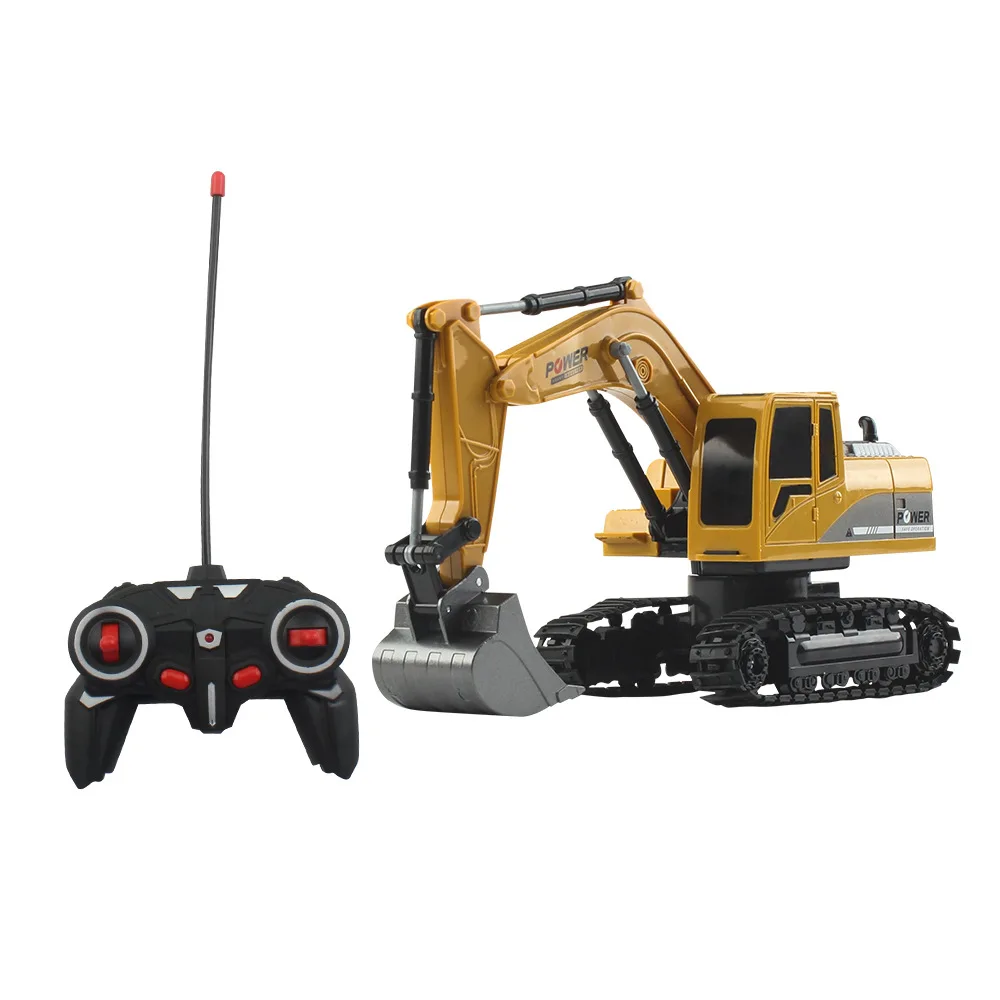 

Alloy Rc Excavator 6-Channels 1:24 Remote Control Truck With Light and Sound Fancy Toy Boys Gift Model Enginnering Vehicle