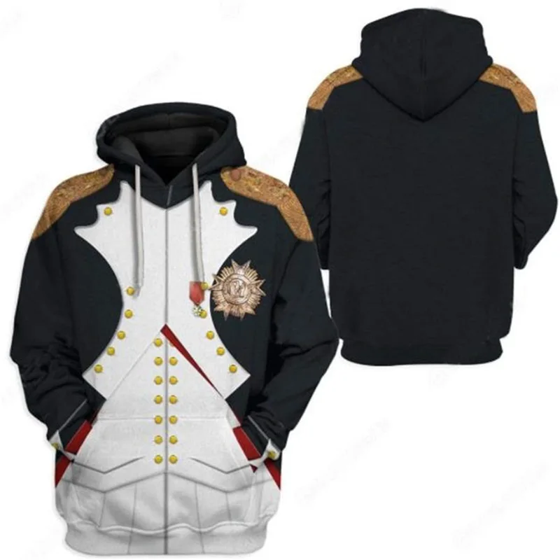 

3D Digital Print Historical Figure Hoodies For Men Cosplay Uniform Celebrity Elements Pullover Sweatshirt Long Sleeve Y2k Hoodie