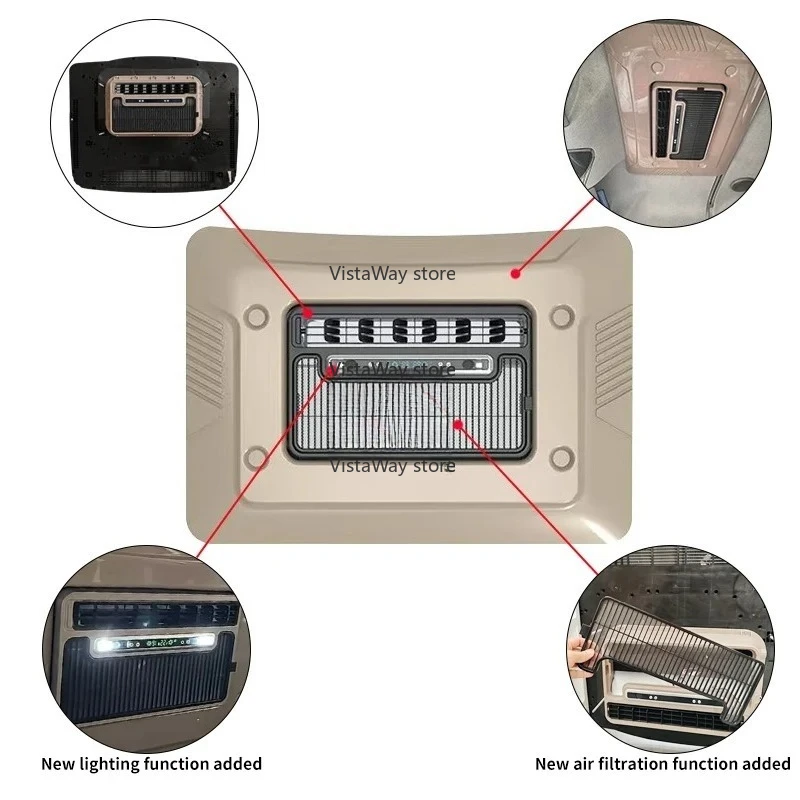 เครื่องปรับอากาศติดตั้งบนหลังคารถยนต์แบบออลอินวัน 12v24v สำหรับรถบรรทุก ระบบทำความร้อนและความเย็นแบบพกพาสำหรับจอดรถ