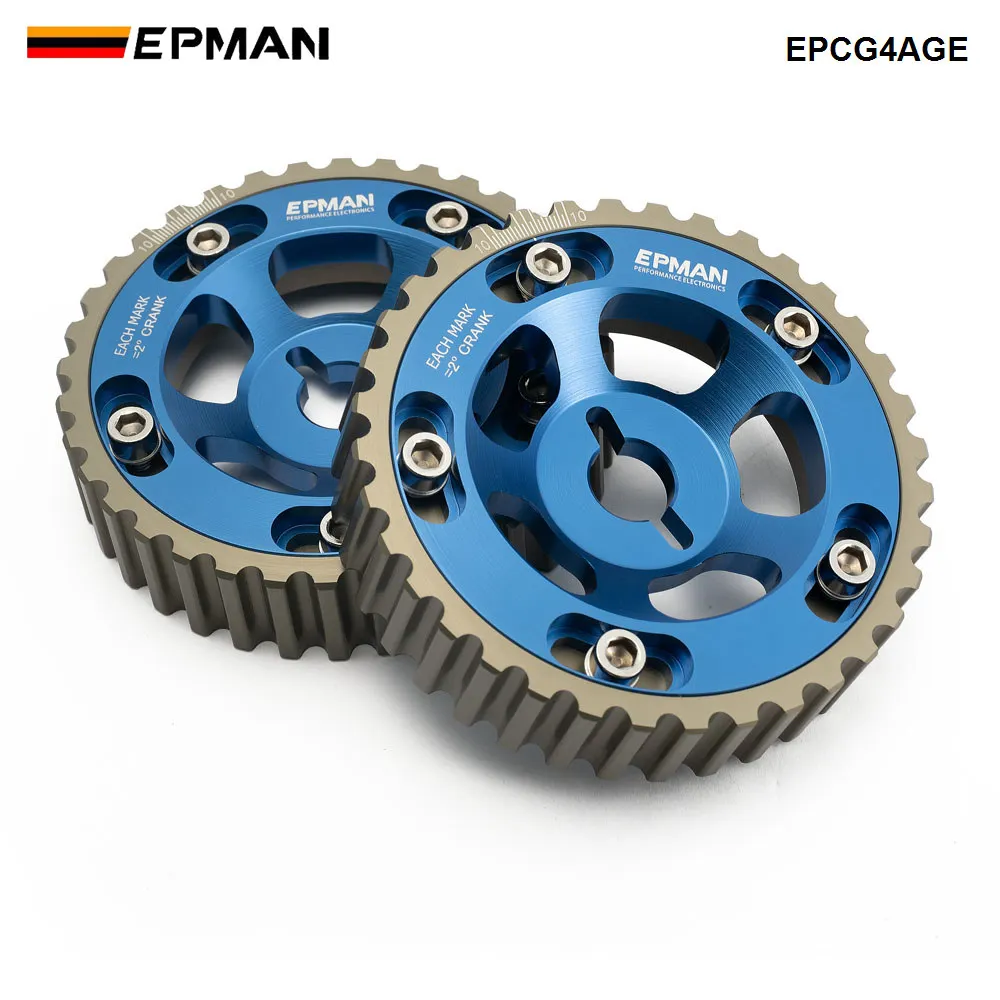Blox 2pcs Slide Adjustable Cam Gears Pulley Cam Pulley Set For Toyota All Models 84-89 4AGE Inlet and Exhaust EP-CG4AGE