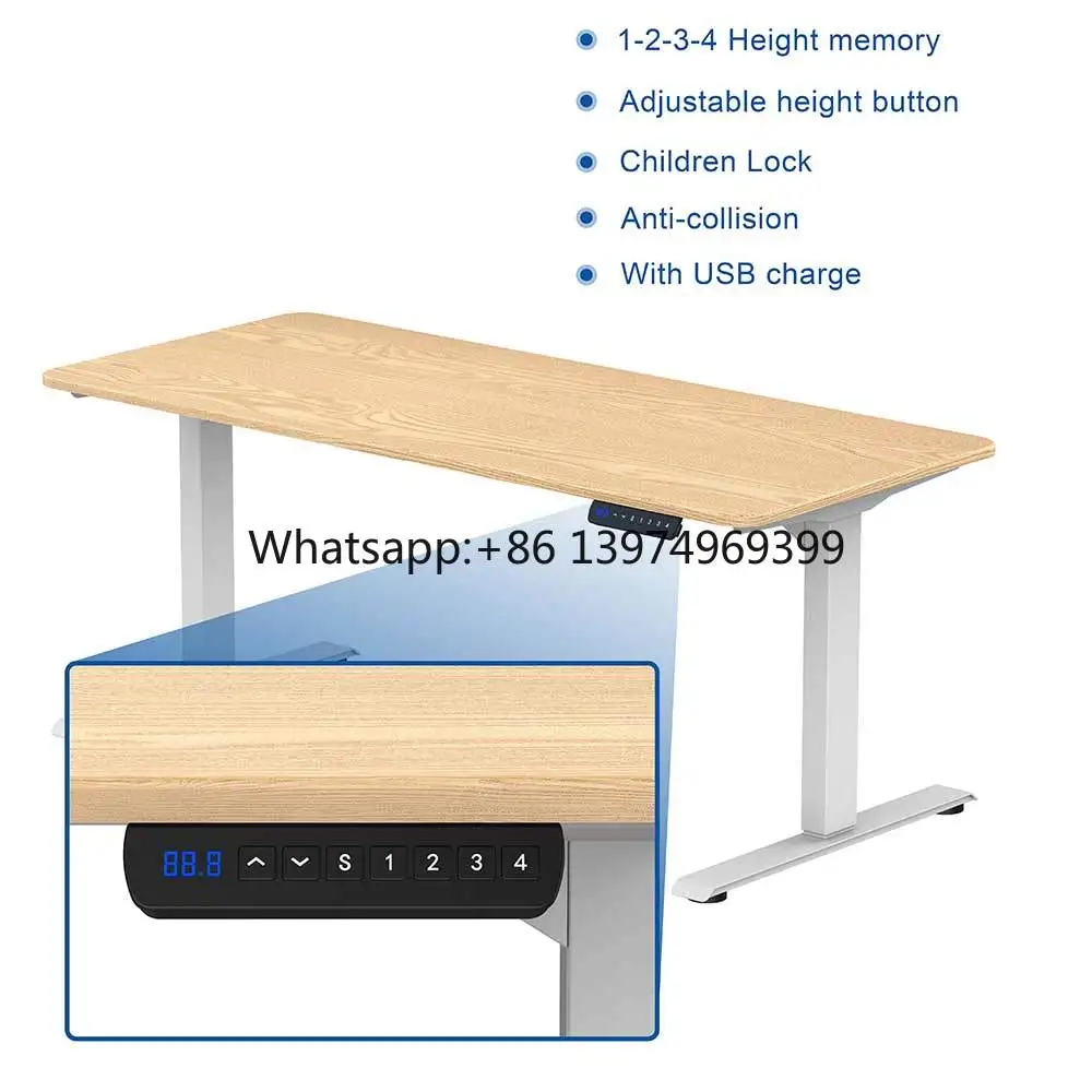 Office Furniture Automatic Computer Ergonomic Electric Table Extensible Adjustable Height Sit Stand Work Table Frame Desk