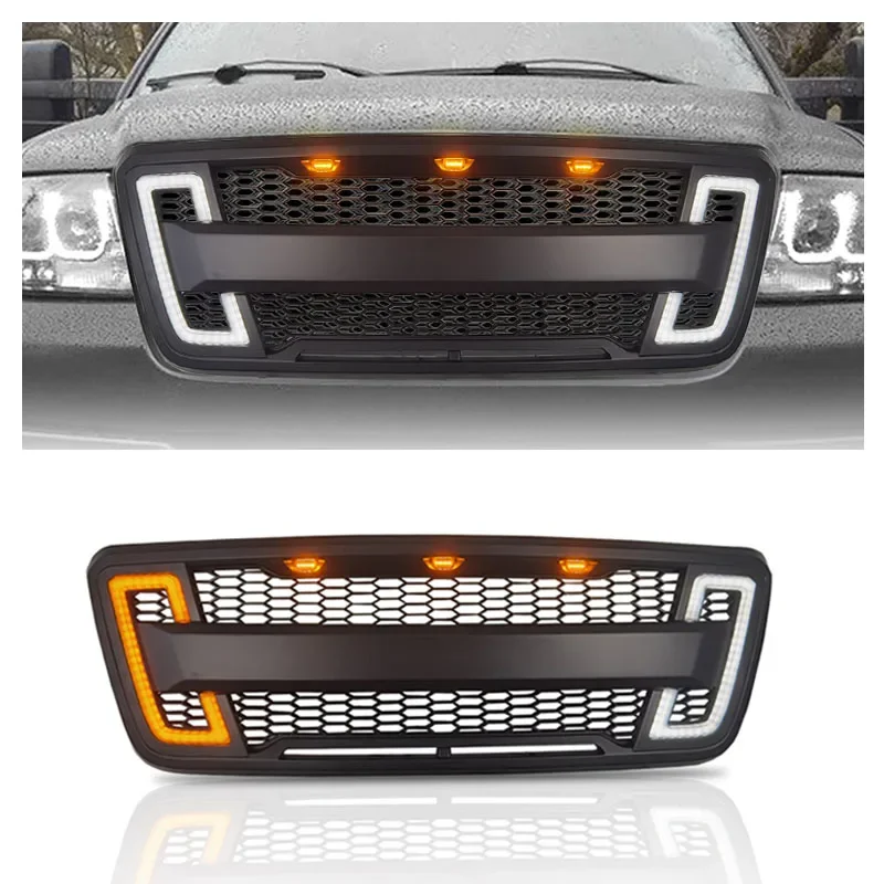 

Spedking 2004-2008 ABS Material Front Car Grill With LED Turn Light Accessories for Ford F150 Grille