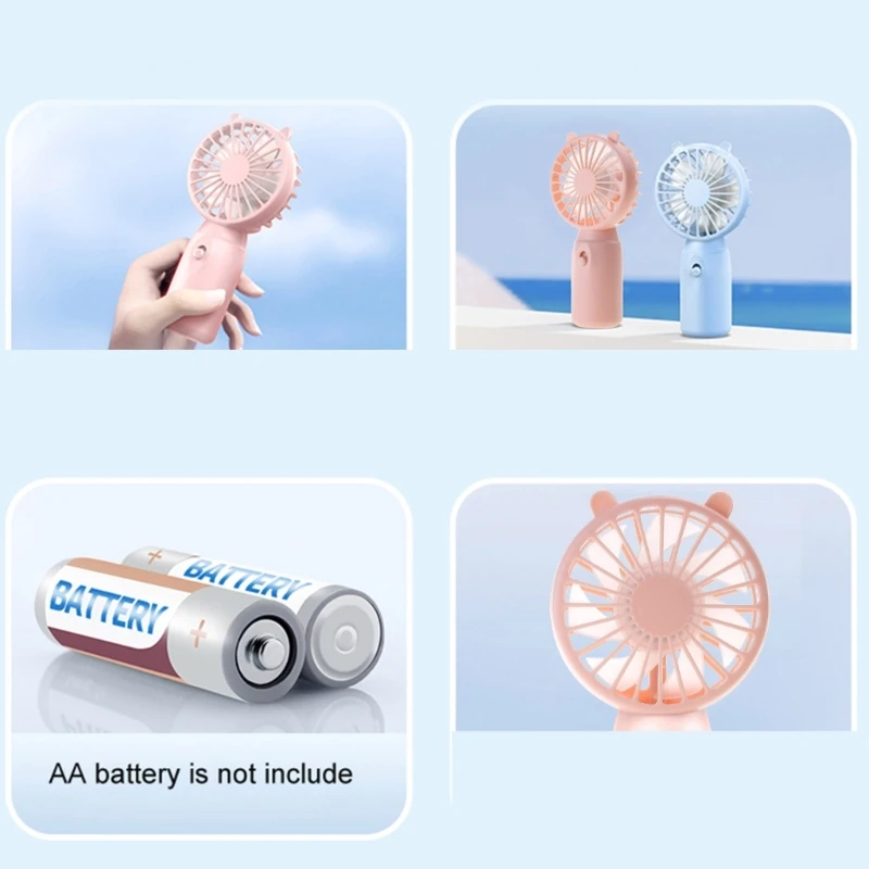 Portable Fan Convenient Creative Small Fan Pocket Hand-held Fan Lightweight AA Battery Handheld Mini Fan Air Coolers