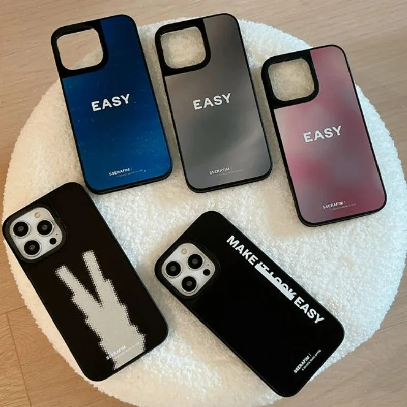

Black Border Kpop Easy MagSafe Mirror Surface Phone Case Cover for IPhone 11 12 13 14 15 Pro Max Case for IPhone 15 Pro Max
