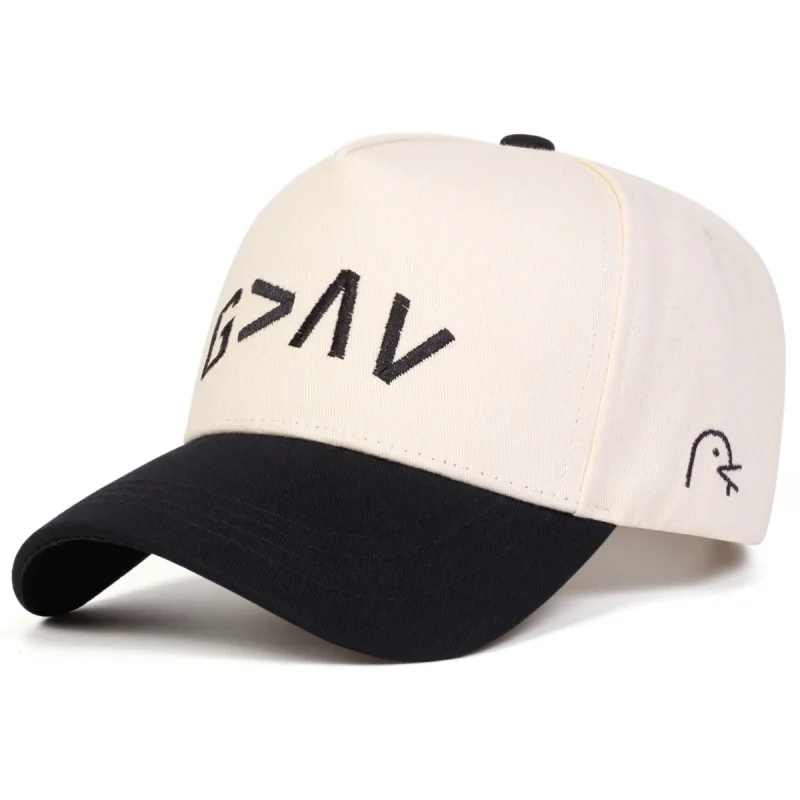 Unisex Geometric Symbol Embroidered Baseball Cap, Two Tone Curved Brim Adjustable Casual Dad Hat with Side Mini Embroidery