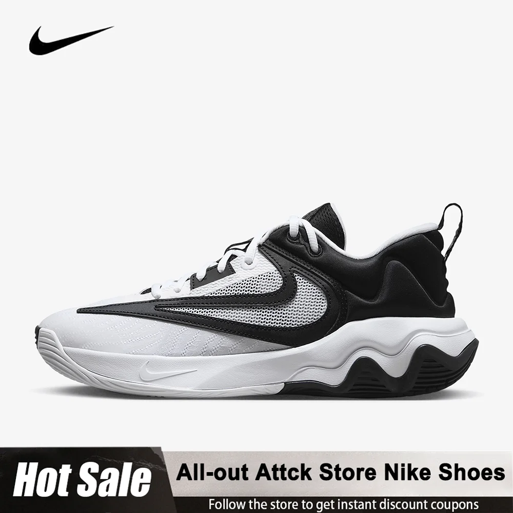 

Мужские низкие баскетбольные кроссовки Nike Giannis Immortality 3, черно-белые DZ7534-100, противоскользящие легкие тренировочные кроссовки