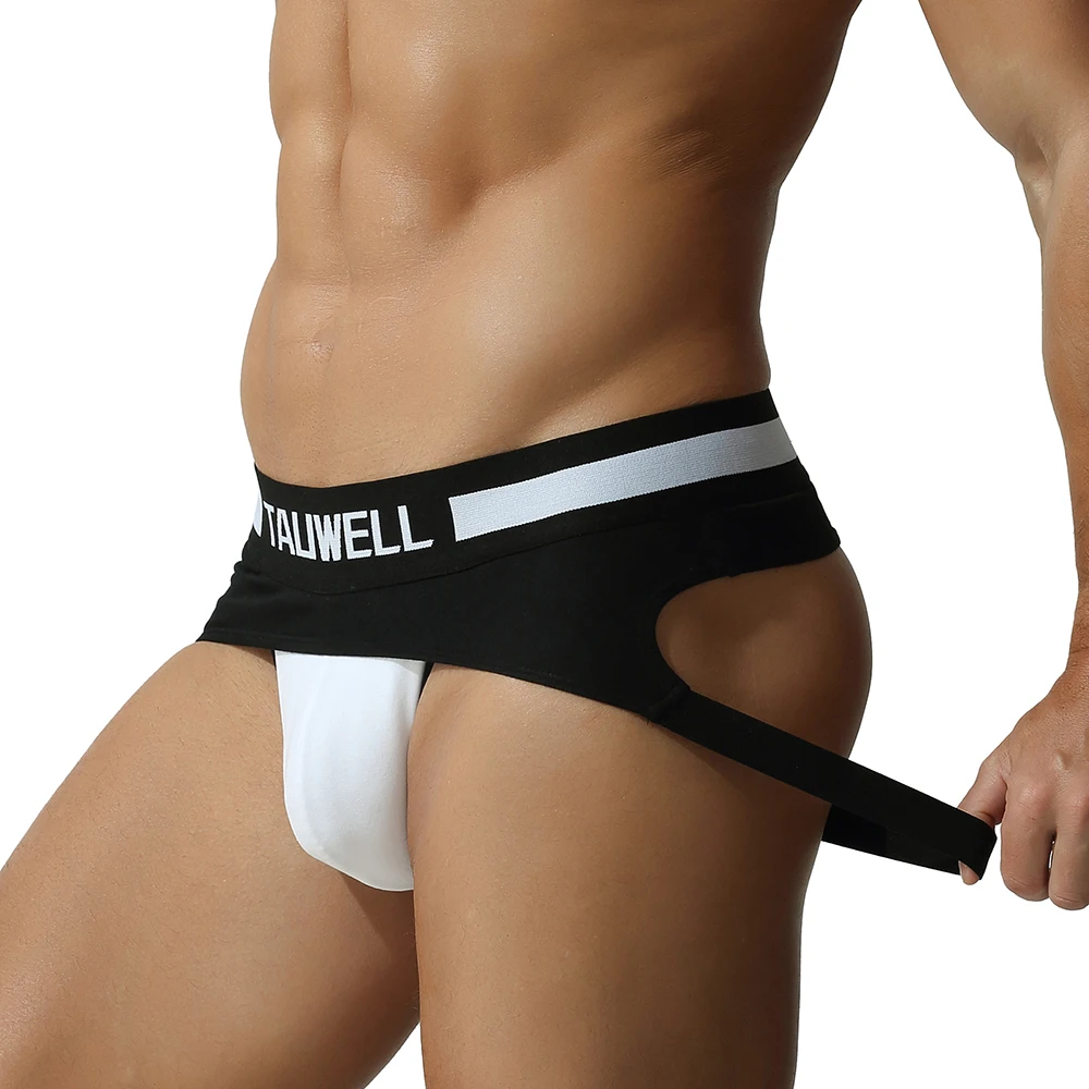 Men's Low Rise Jockstrap Underwear Breathable U-Pouch Briefs Fashion Contrast Color Stretchy Athletic Support for Daily Wear
