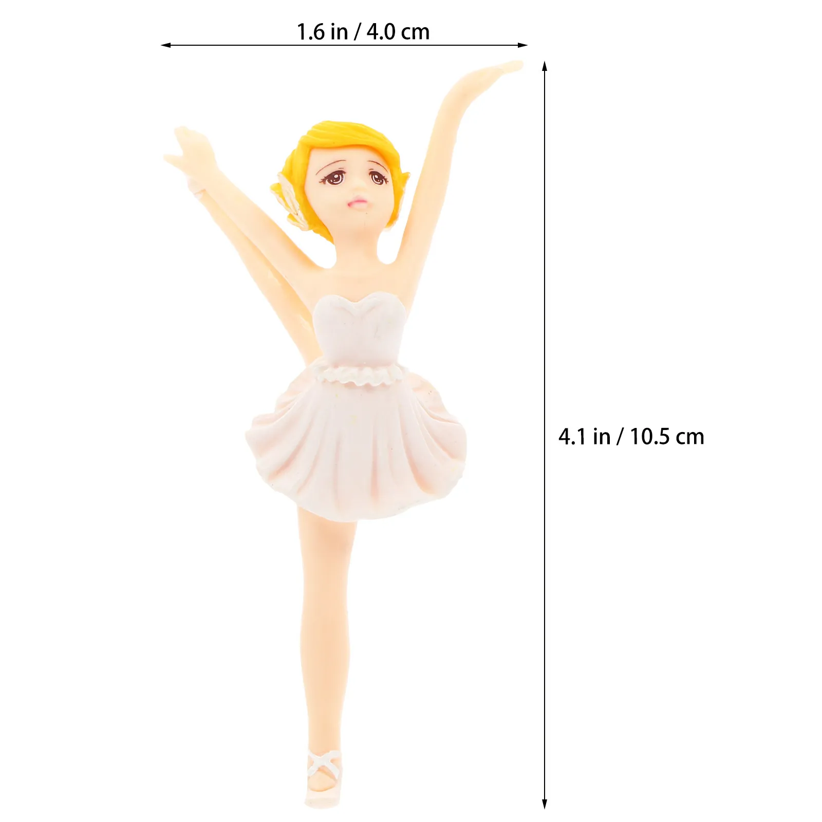 6Pcs Adorable Cartoon Ballet Keychain Pendants Plastic Micro Landscape Decor DIY Cake Topper Ornament for Succulents Moss