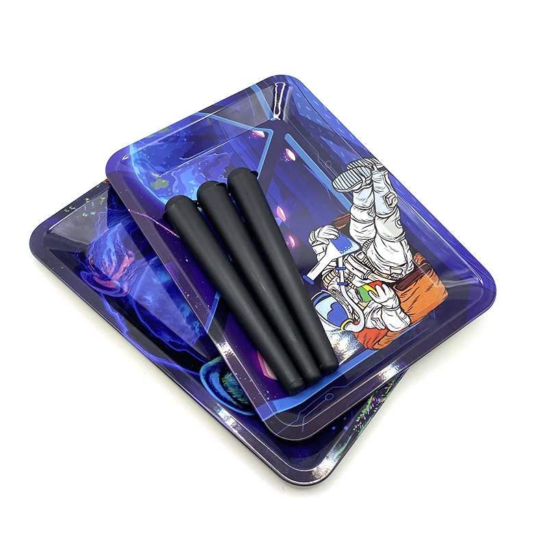 Rolling Tray 18X12.5CM Metal Tin Box 118mm Smell Proof Case Tube Combo Tinplate Sealed Container Cigarette Accessories