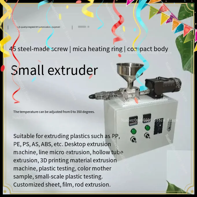 Small Extruder Micro Plastic Extruder Rubber Powder 3D Printing Line Single Screw Extruder Desktop Type