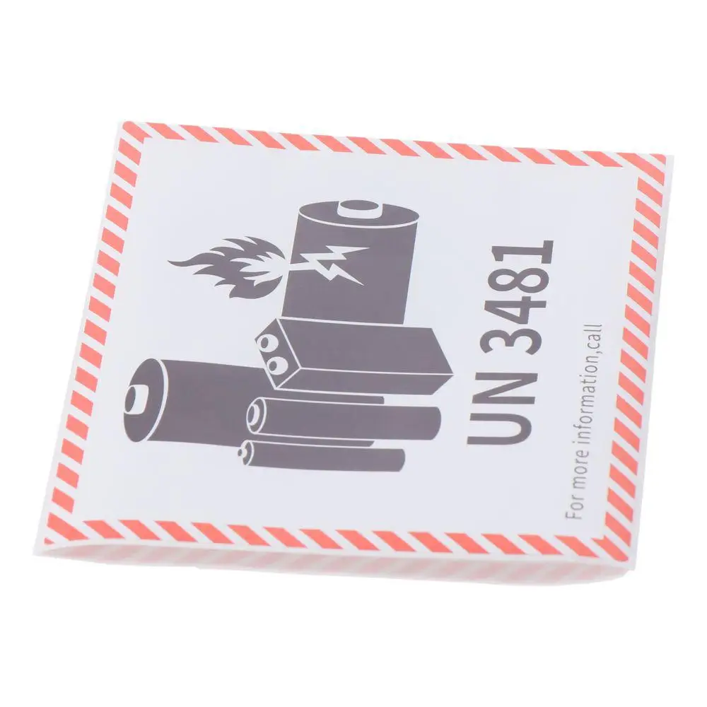 Copper Plate Adhesive Battery Fire Labels 4.7 "x 4.3" Red Transport Lithium Battery Label Lithium