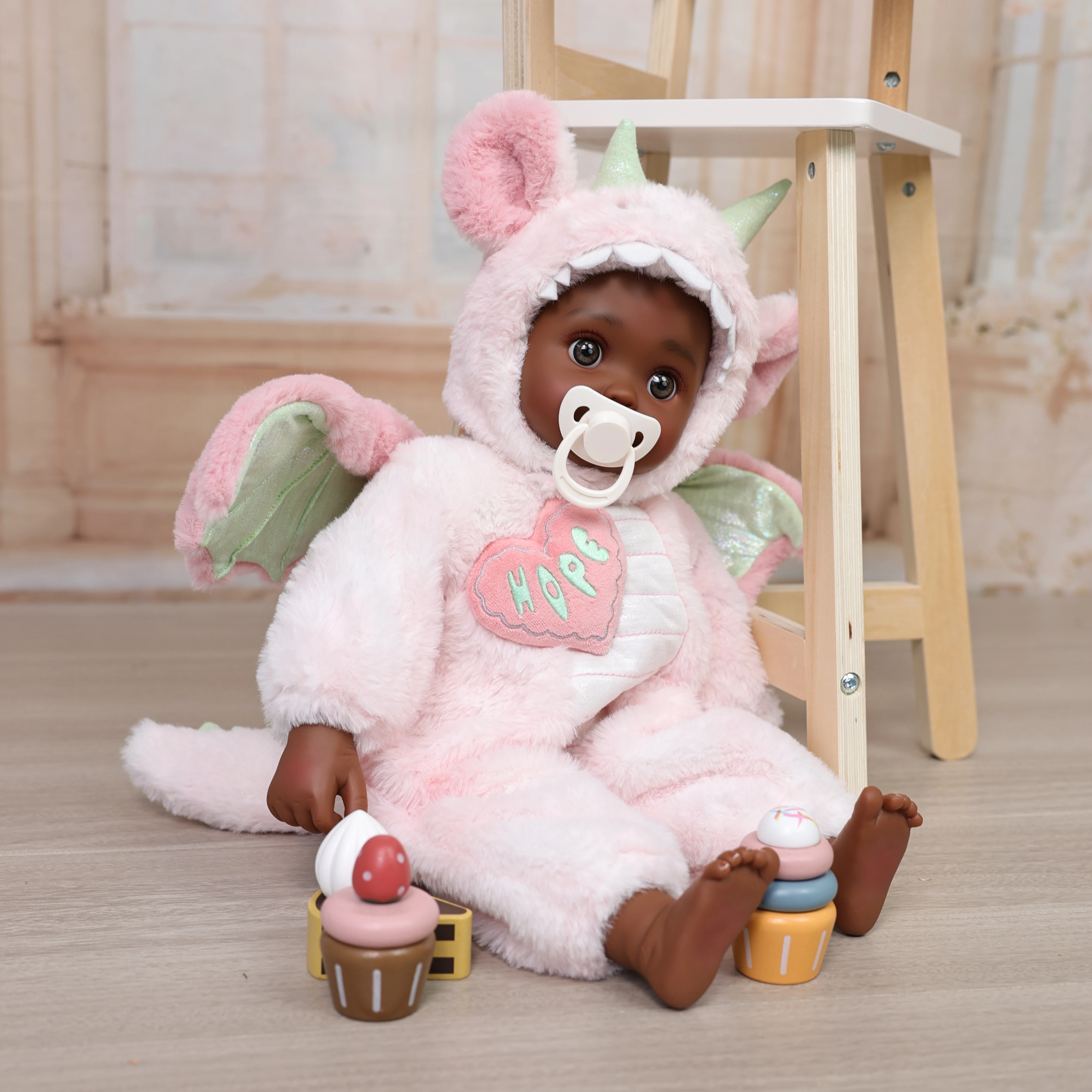 Cloveray 18 inch realistische herboren pop Kawaii kleine vliegende draak Set vinyl pop schattige babypop speelgoedcollectie hobby kindercadeau