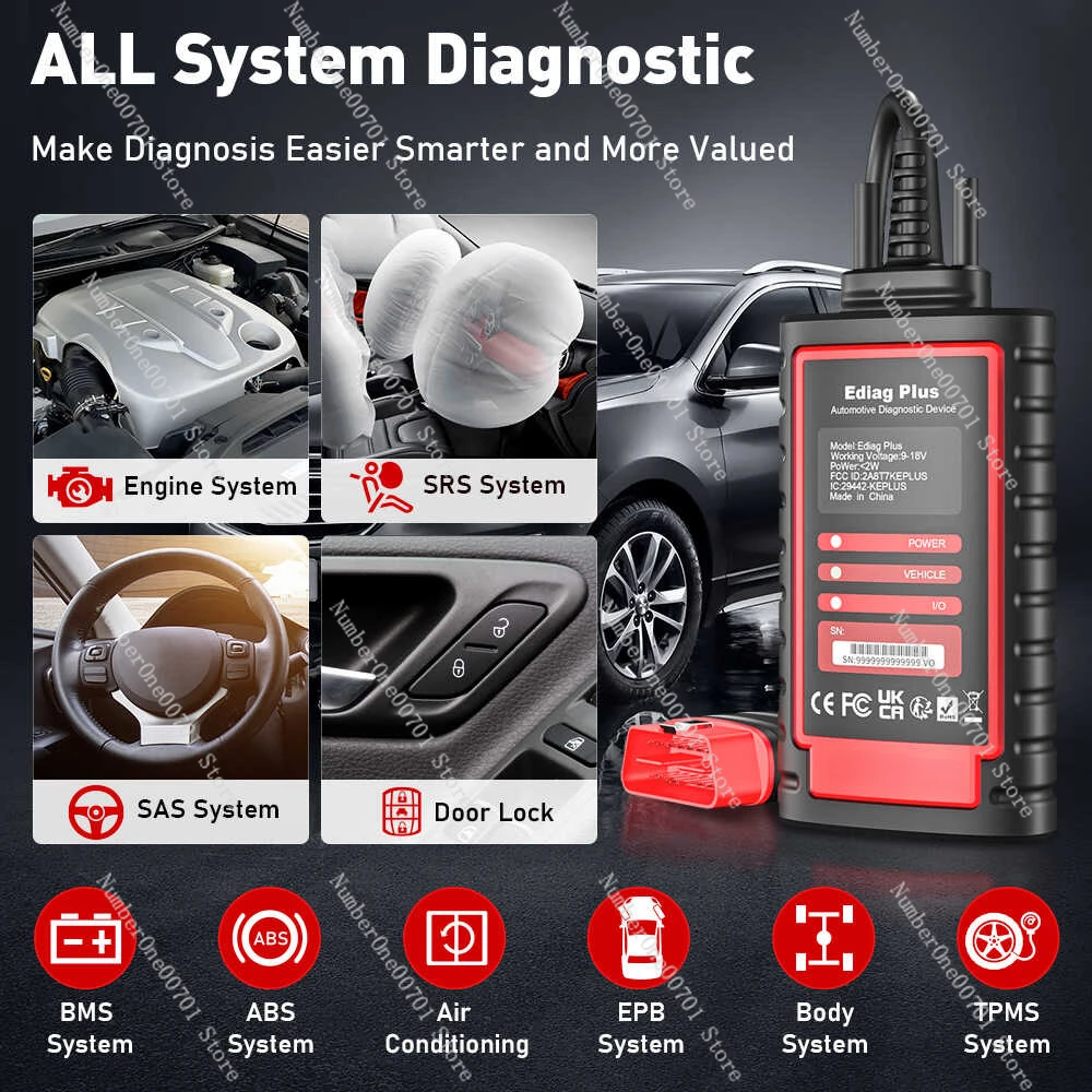 Ediag plus Same as Thinkdiag 2 OBD Car Full System Fault Detector Decoder