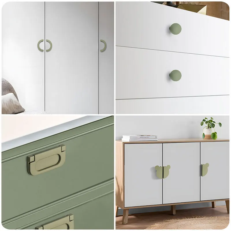 Moderner, schlichter Stil, Aluminiumlegierung, farbige Backlack-Oberflächenbehandlung, Schranktürgriff, Schubladen- und Schrankknöpfe aus Zink. – Detail 5