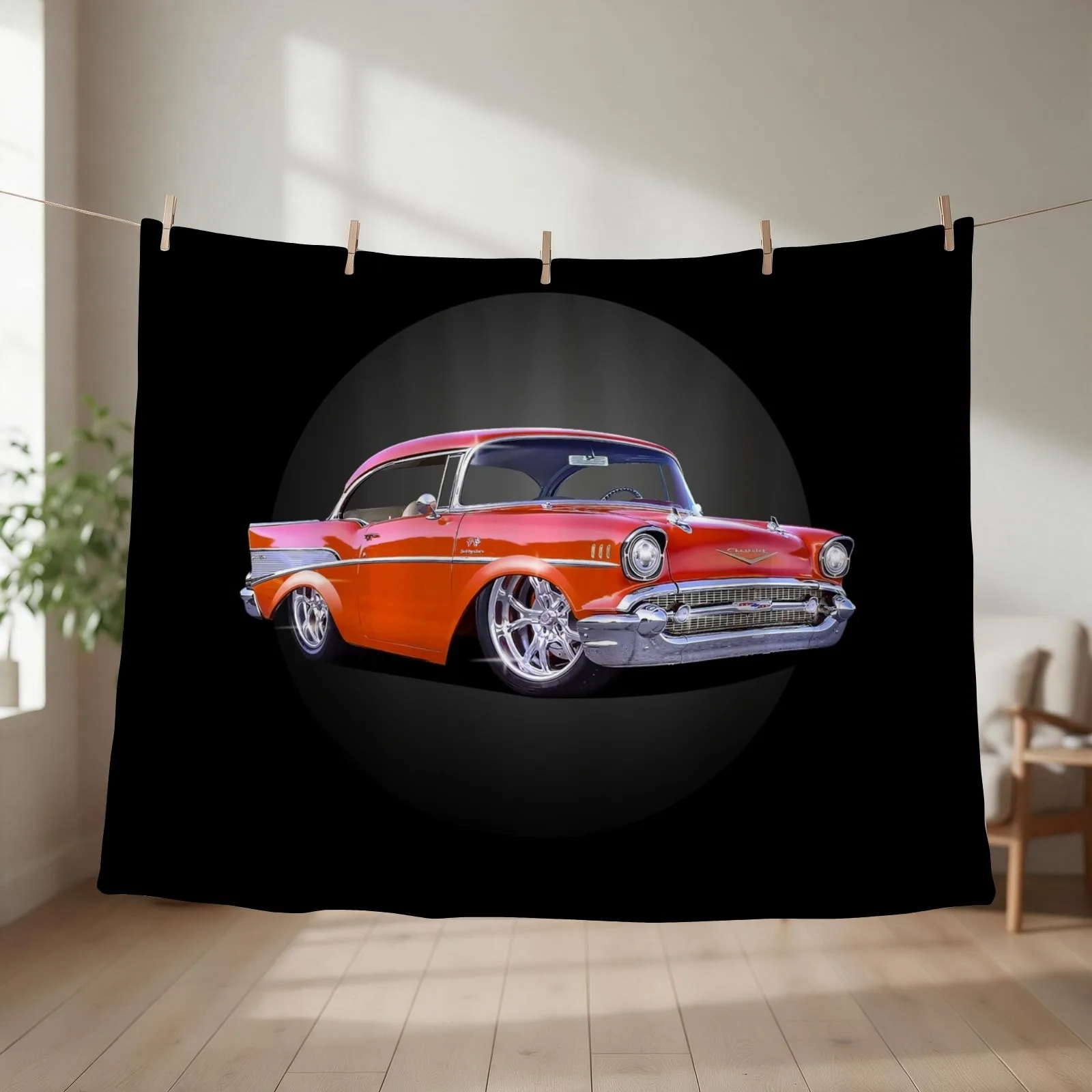 57 Chevy Throw Blanket couch cozy soft plush fuzzy picnic outdoor blanket