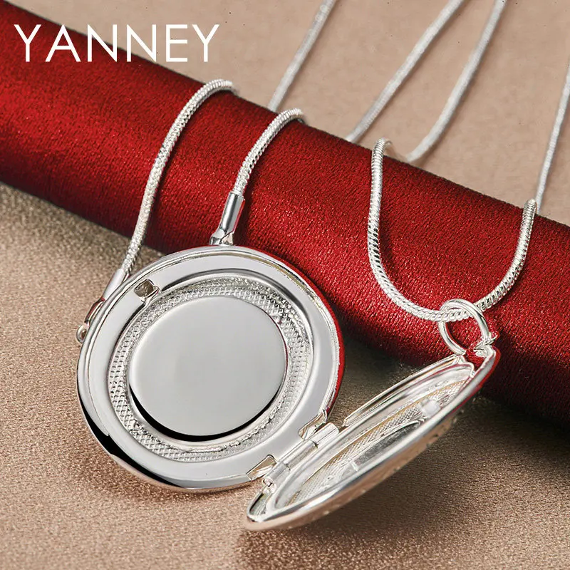 

925 Sterling Silver 16-30 Inches Fine Oval Photo Frame Necklace For Women Fashion Charm Wedding Jewelry Party Favors