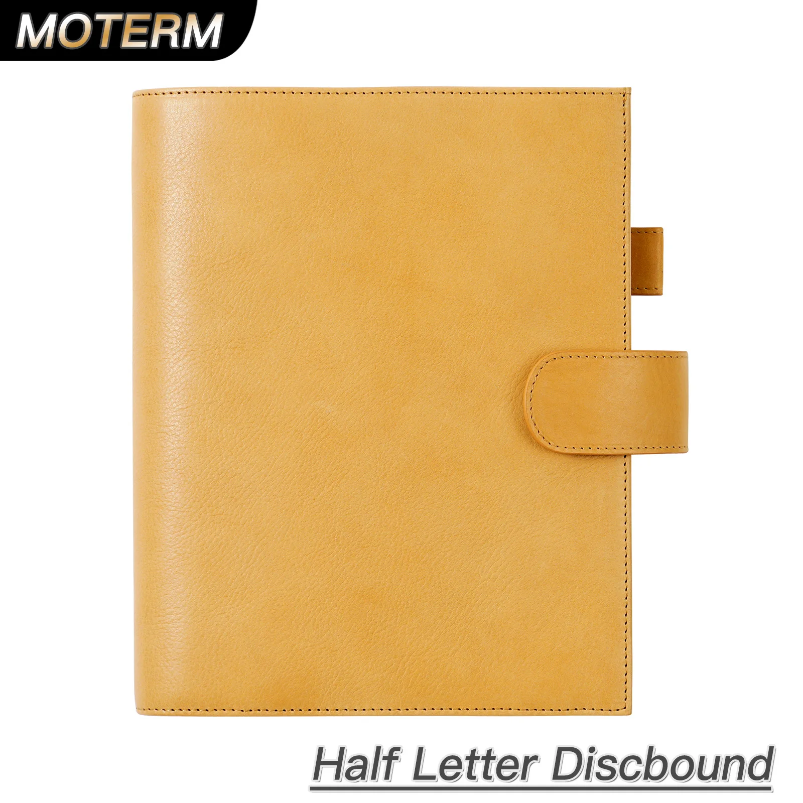 Moterm Full Grain Vegetable Tanned Leather Discbound Series Half Letter Cover Junior Expansion Disc Bound Organizer Notebook