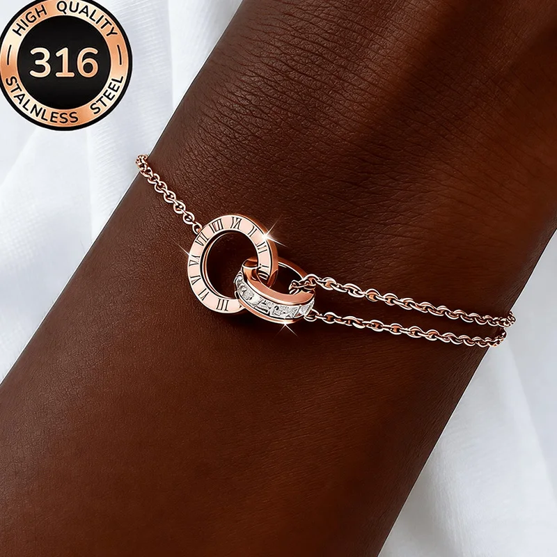 Hochwertiges vergoldetes Edelstahlarmband für Damen, lichtbeständig, eleganter Modeschmuck, für den Alltag und Partys, zartes Geschenk