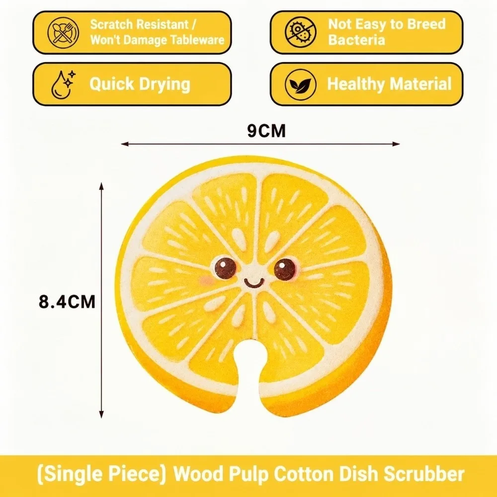 Wood Pulp Wood Pulp Sponge Highly Absorbent Porous Surface Kitchen Cleaning Sponge Reusable Soft Texture Pot Cleaning Scrubber