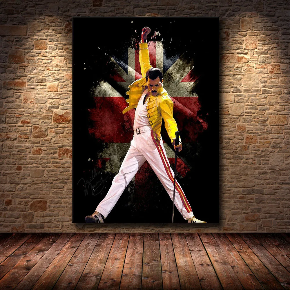 Queen Freddie Mercury Singer Posters Bohemian Rhapsody Canvas Painting Abstract Watercolor Prints Wall Art Pictures Home Decor