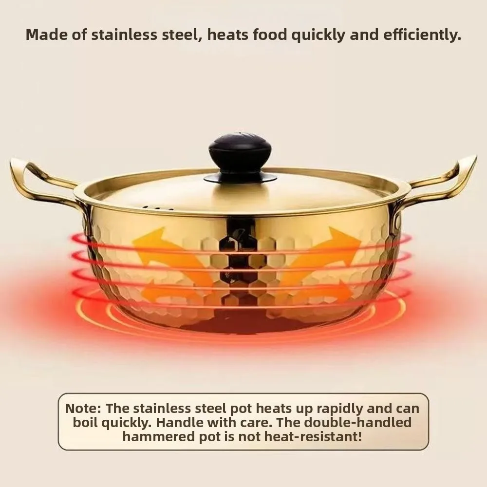 

Durable Stainless Steel Korean Ramen Pot Small Multifunctional Milk Pot Thickened Cooking Sauce Bowl