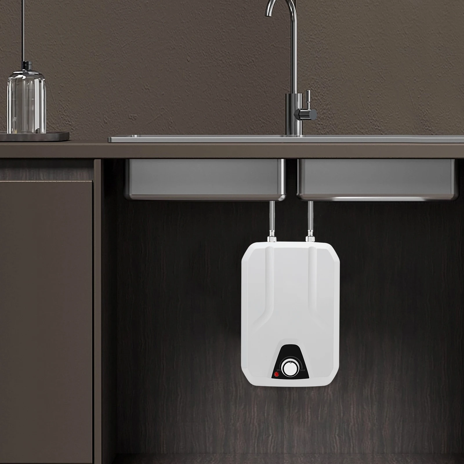 

110V Electric Hot Water Heater Kitchen Household Shower Under Sink Boiler 8L/2.2GL Huge-Tank for Kitchen Washing Faucet 1500W