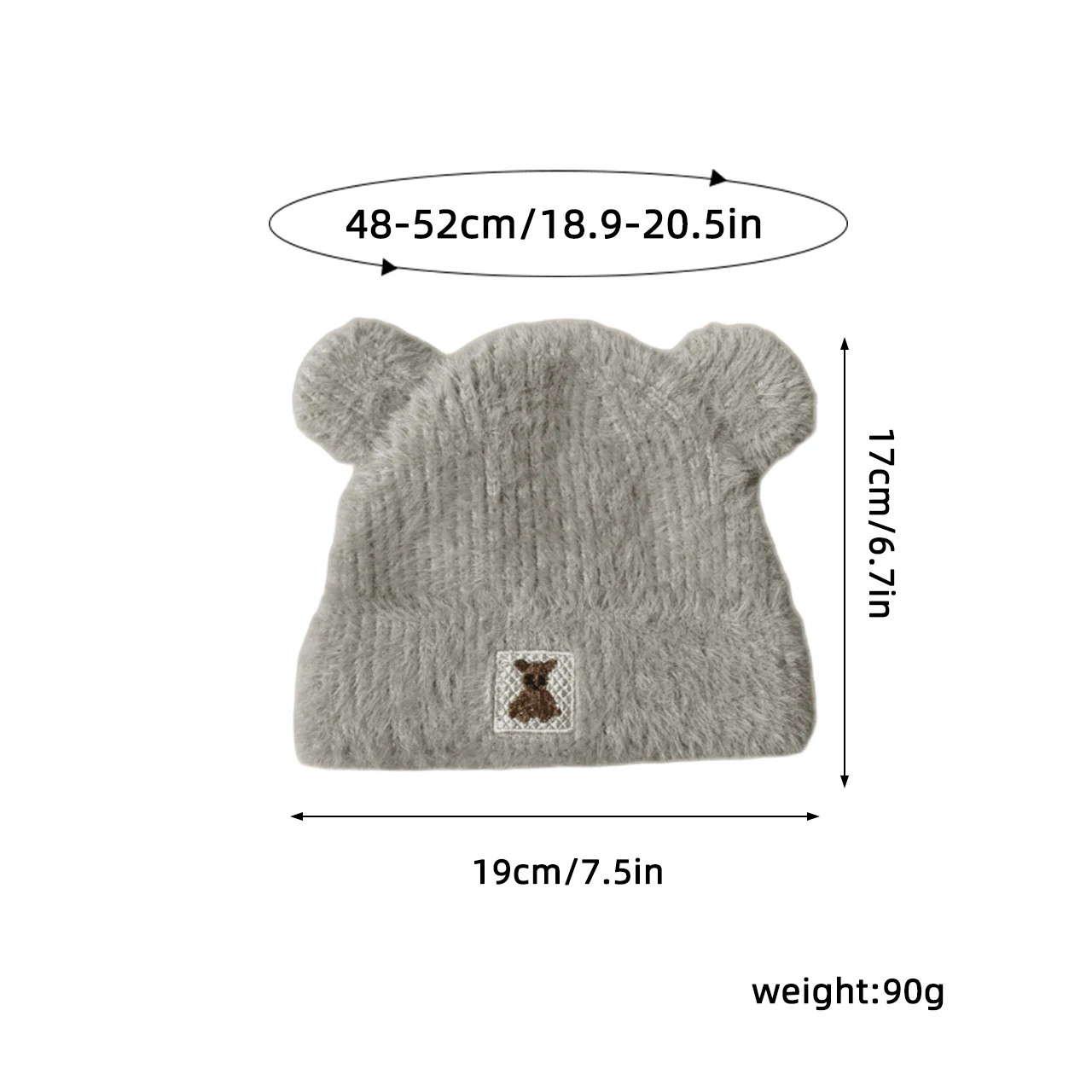 Bild 7: Niedliche Bären-Plüschmütze für Kinder, Verdickte Samt-Babyohrenschutzkappe, 6-24 Monate Kleinkind-Mützen, Winter-Warme Säuglings-Pullover-Mützen