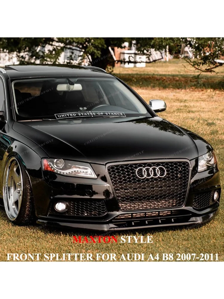 Przedni splitter Maxton Style do Audi A4 B8 (wersja bez S-line) / Avant B8 TFSI TDI 2007-2011, przed liftingiem, tuningowy spoiler do zderzaka. — 2
